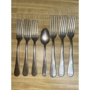 Set Of 7 Victor S. Co. A1 + Overlay Silverplate Forks & Spoon Act 1 Pattern